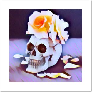 Pretty flower skull Posters and Art